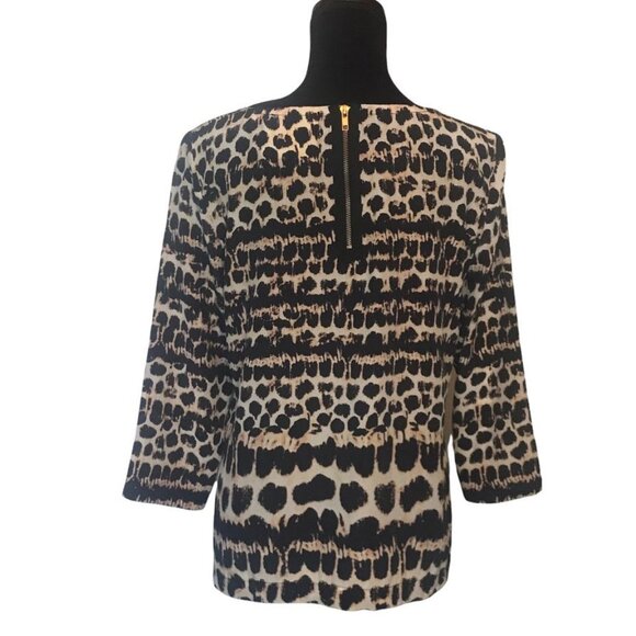Anthropologie Maeve Linosa Animal Print Silk Top - Size Small - Picture 4 of 5
